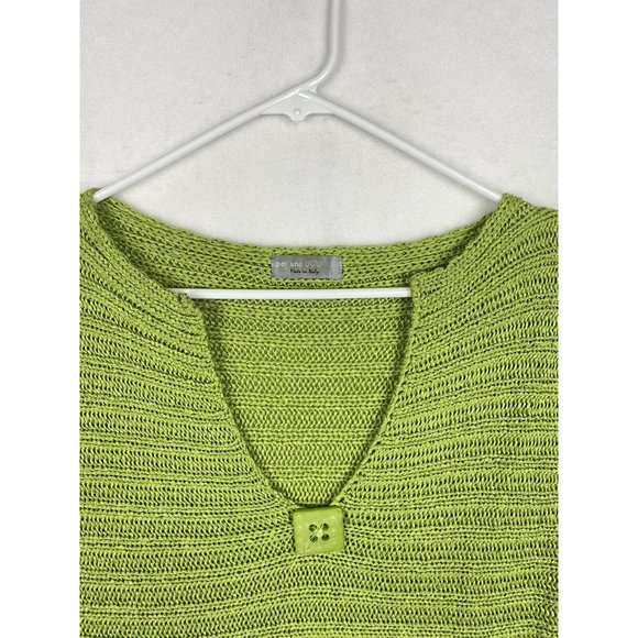 Per Una Women’s Large Green V-Neck Sweater Made In Italy - Picture 2 of 10
